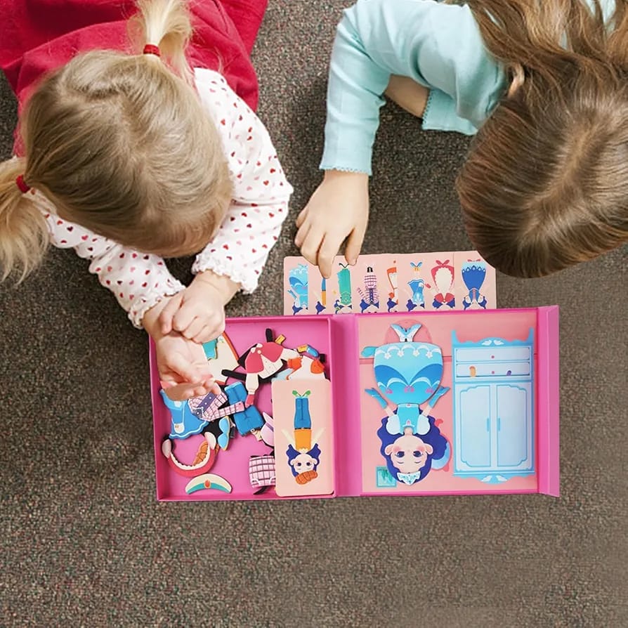 Girl Change Clothing Magnetic Board Puzzle - JustForKids