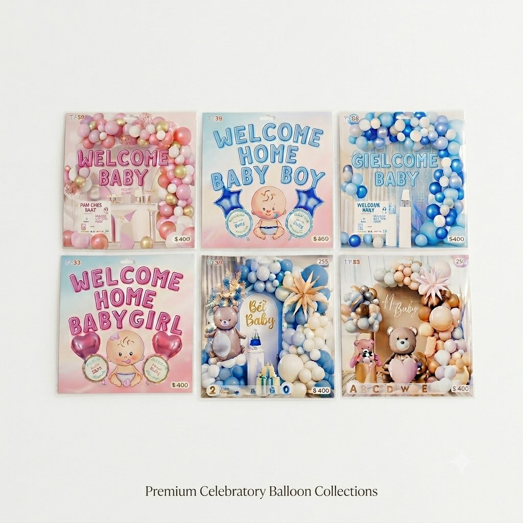 Premium Baby Shower Balloon Garland Kit with Welcome Baby Foil Balloons
