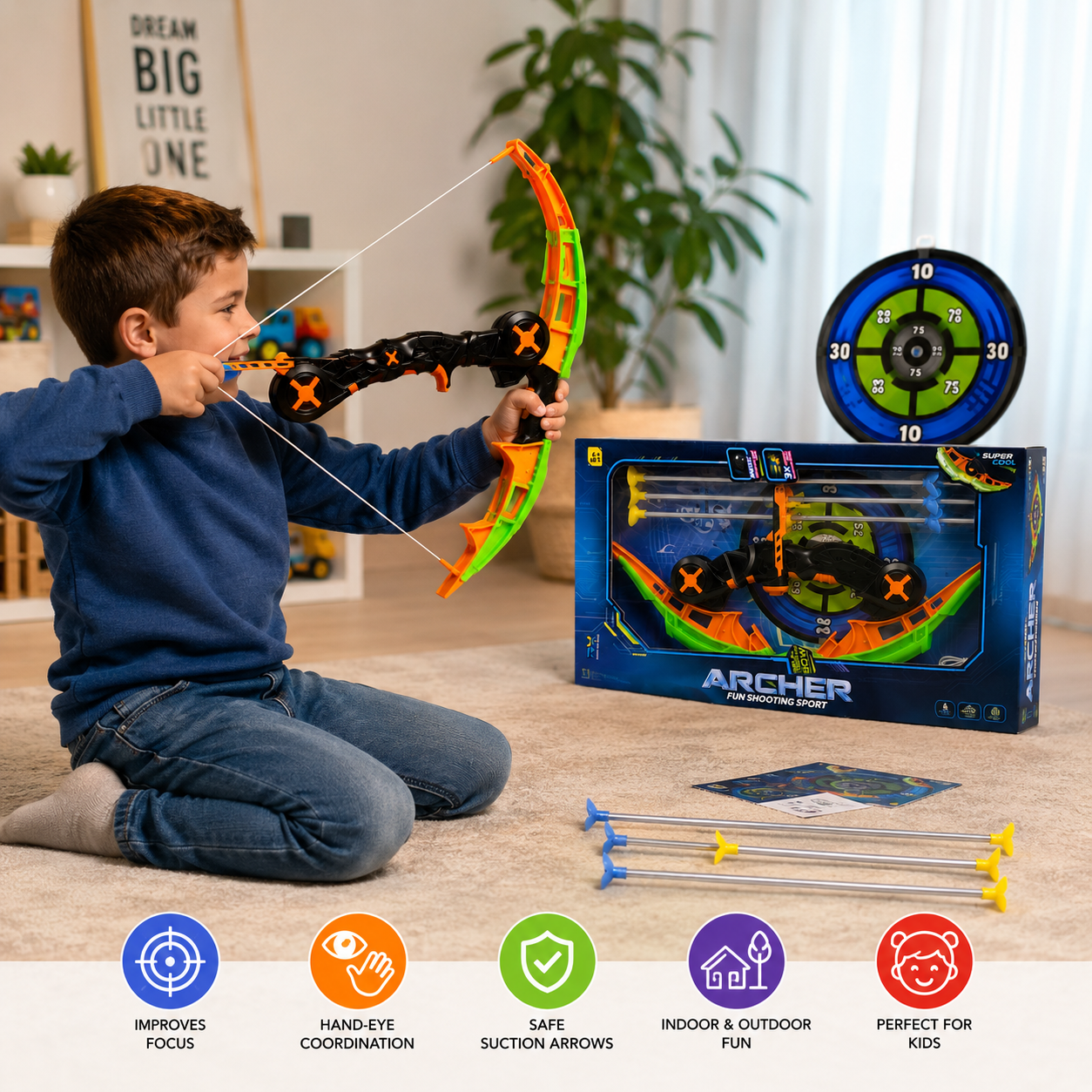 Archer Fun Shooting Sport – Toy Bow & Arrow Set