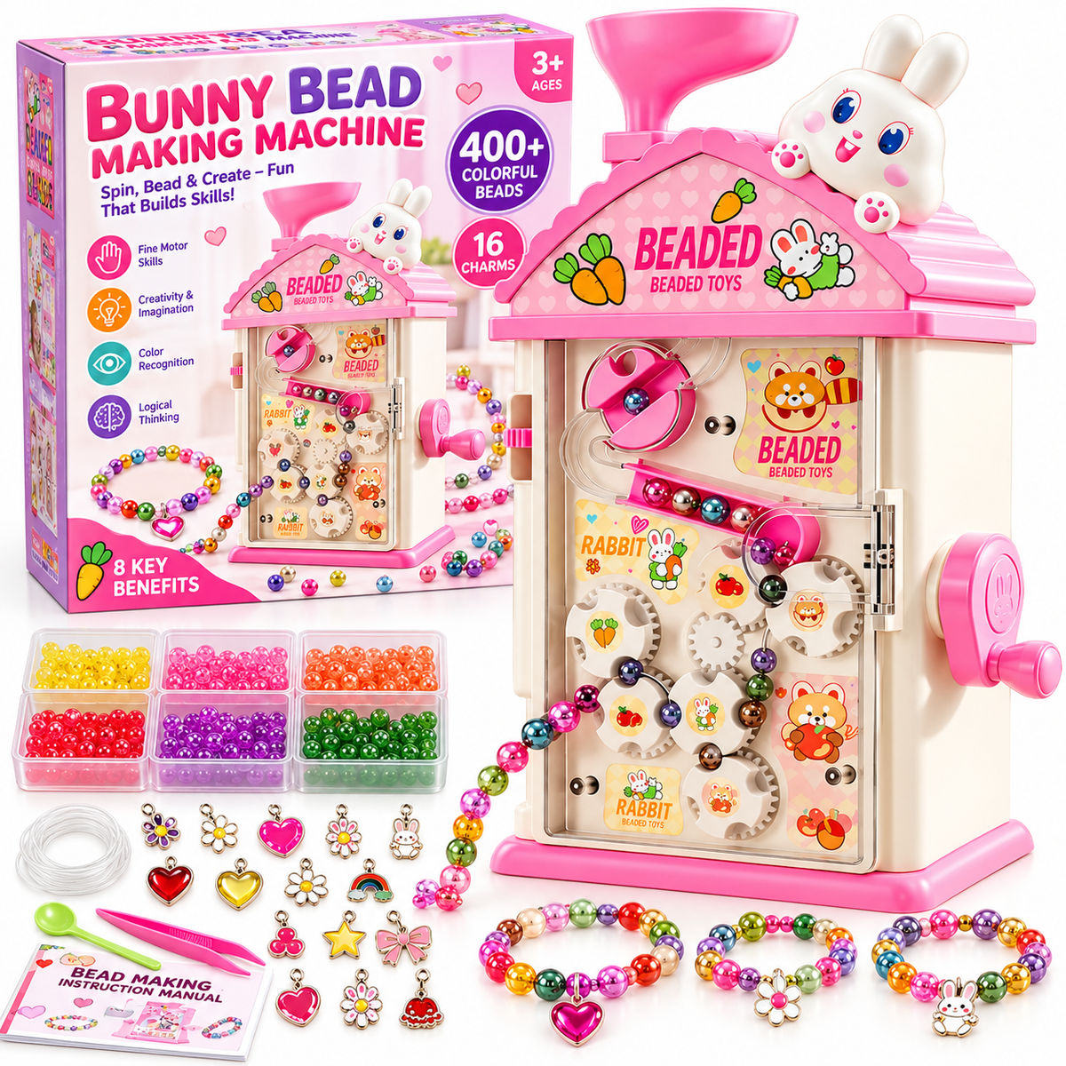 Bunny Bead Making Machine for Kids – DIY Jewelry Craft Kit