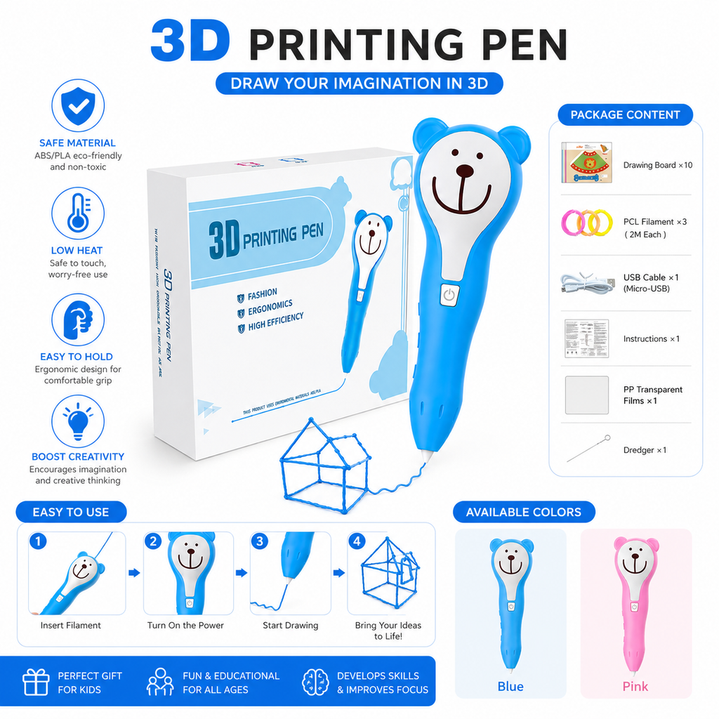 3D Printing Pen for Kids – Safe & Fun 3D Drawing Pen