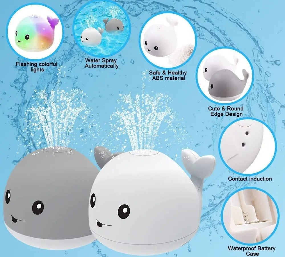 Whale Spray Water Bath LED Light Toy | Fun & Engaging Bath Time Toy - JustForKids