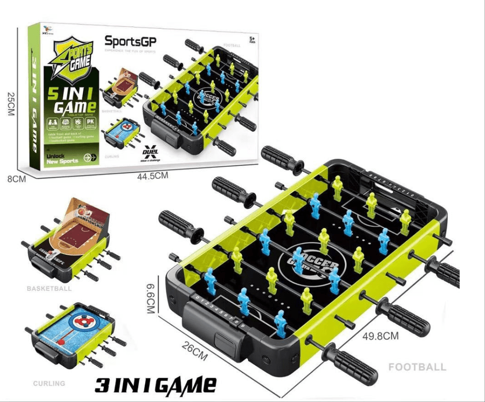 3-in-1 Football Sports Multi-Game Table Set