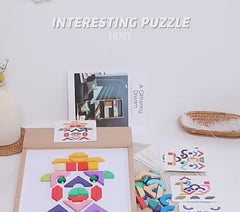 Wooden Multifunctional Drawing Magnetic Puzzle Board