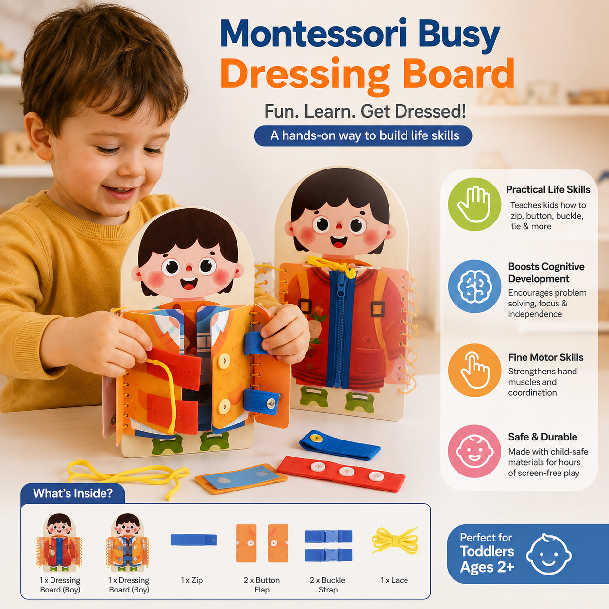 Montessori Busy Dressing Board