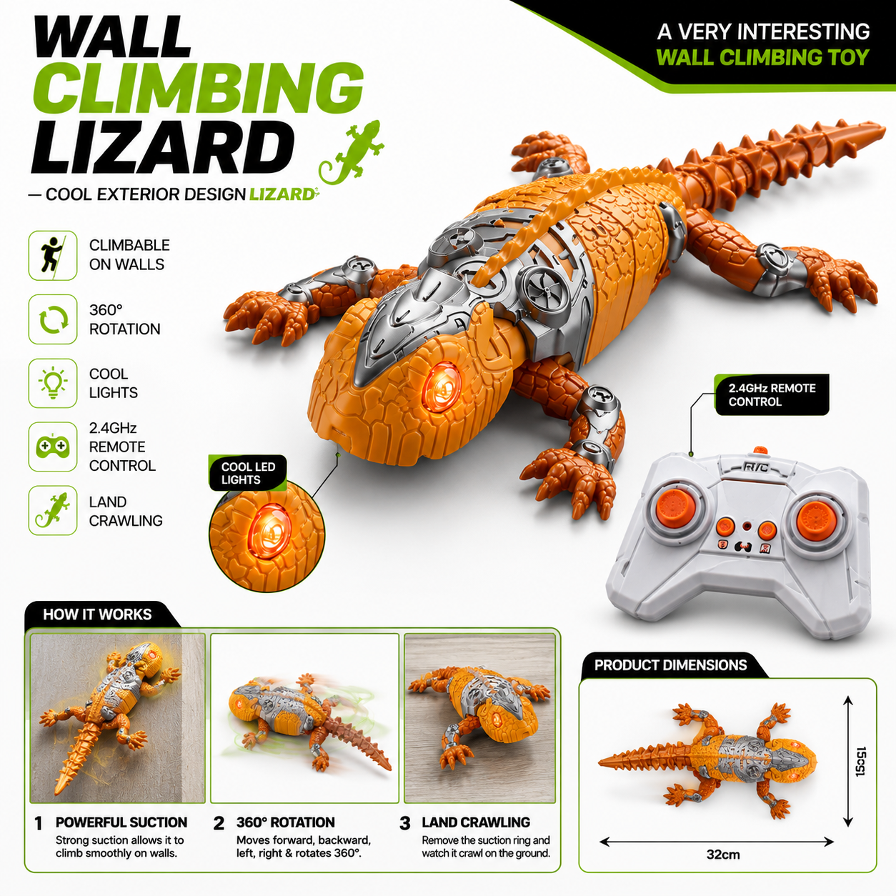Wall Climbing RC Lizard Toy