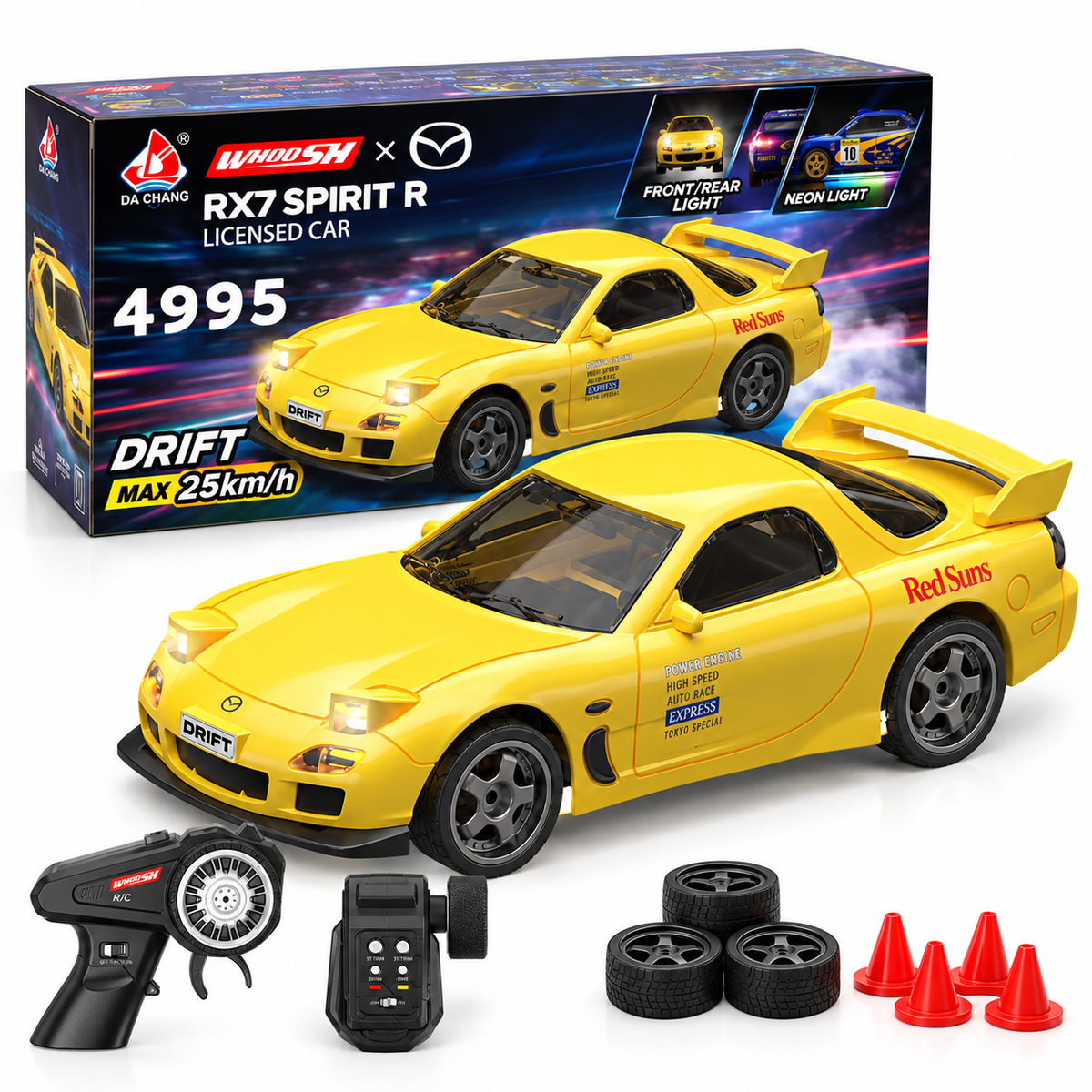 Mazda RX7 Spirit R RC Drift Car – 25km/h Rechargeable Racing Car