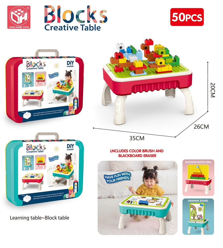 2-in-1 Blocks and Drawing Table - JustForKids