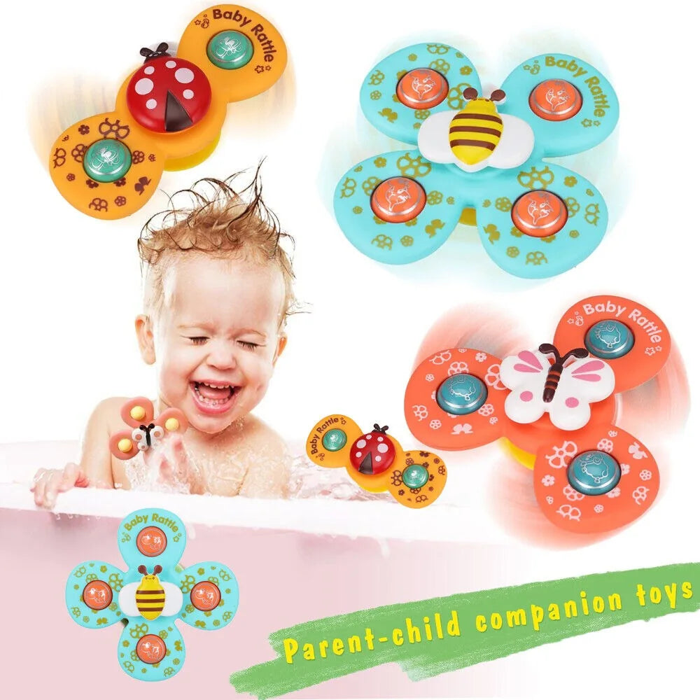 Suction Cup Activity Spinner Toy - 3 pieces