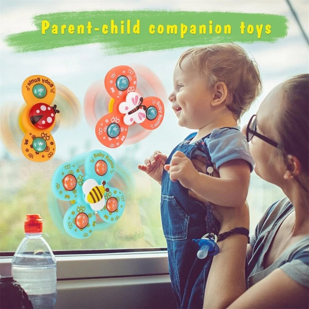 Suction Cup Activity Spinner Toy - 3 pieces