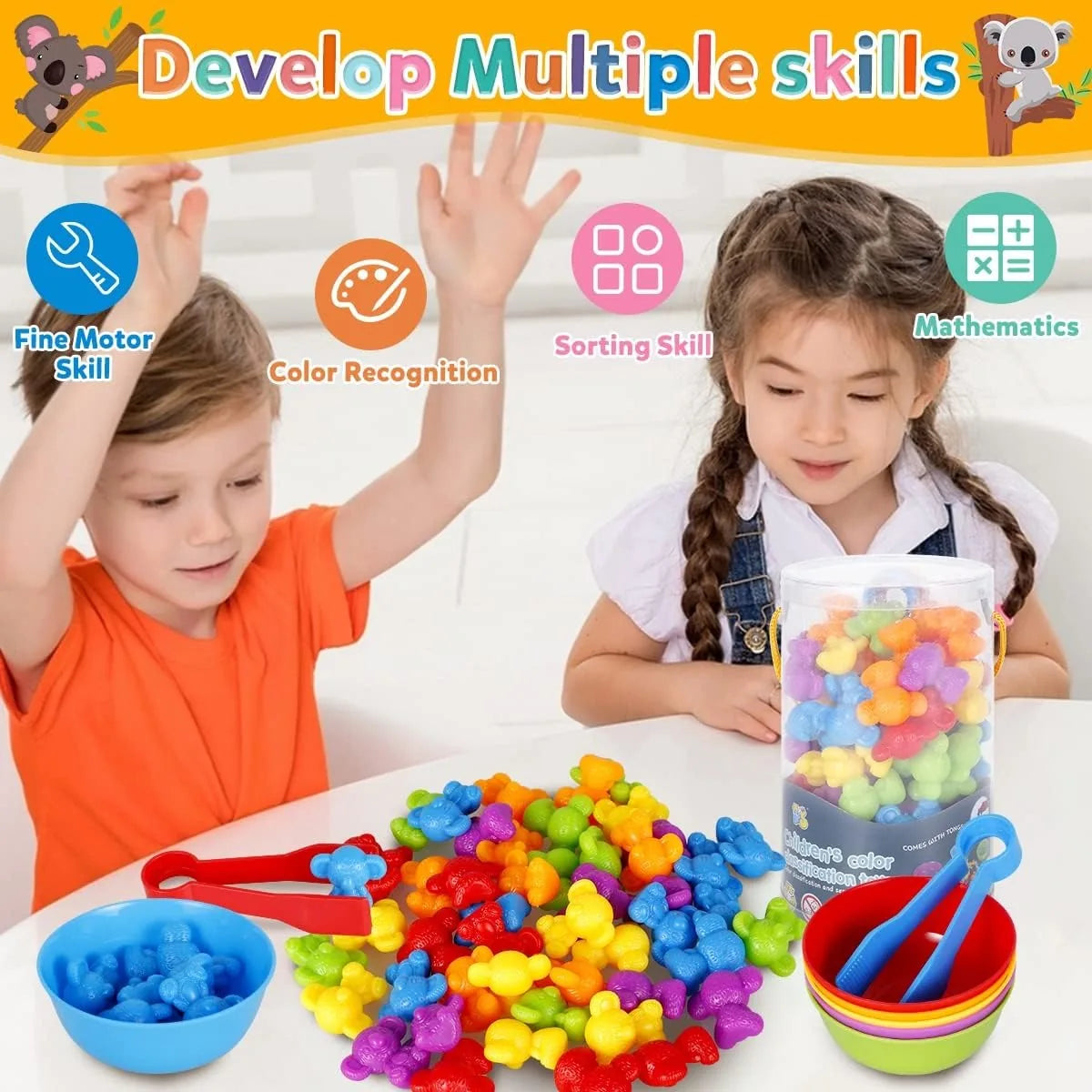 Colorful Sort Counting Bears with Matching Cups