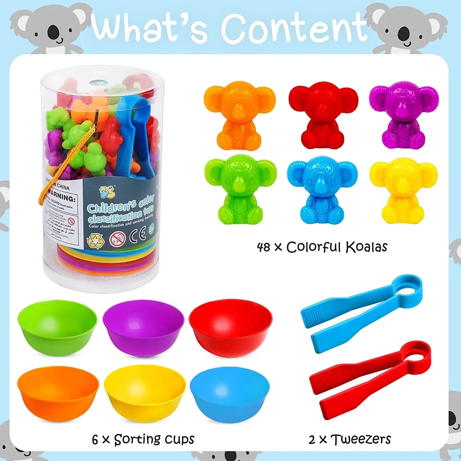 Colorful Sort Counting Bears with Matching Cups