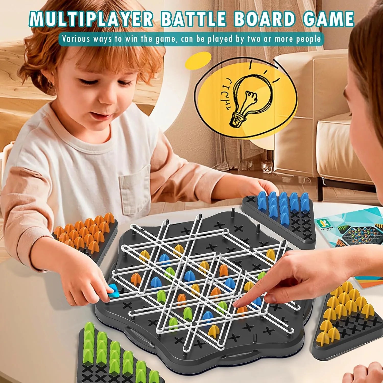 Chain Triangle Chess Family Game, 2 to 4 players