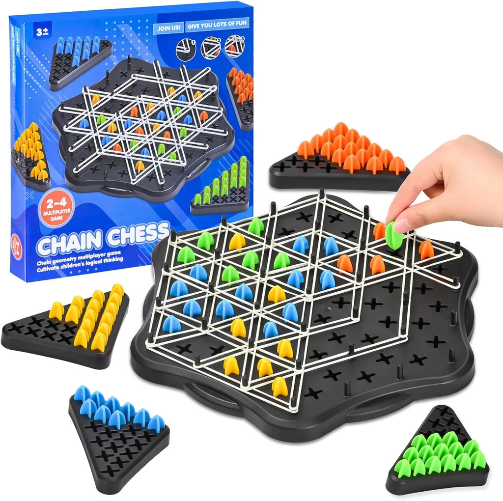 Chain Triangle Chess Family Game, 2 to 4 players