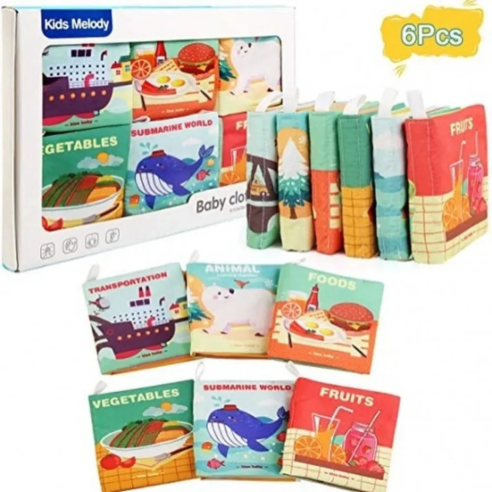 Crinkle Cloth Books for Babies, set of 6 – soft baby book