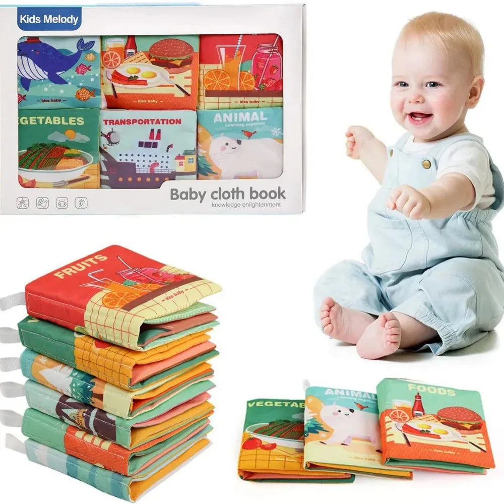 Crinkle Cloth Books for Babies, set of 6 – soft baby book