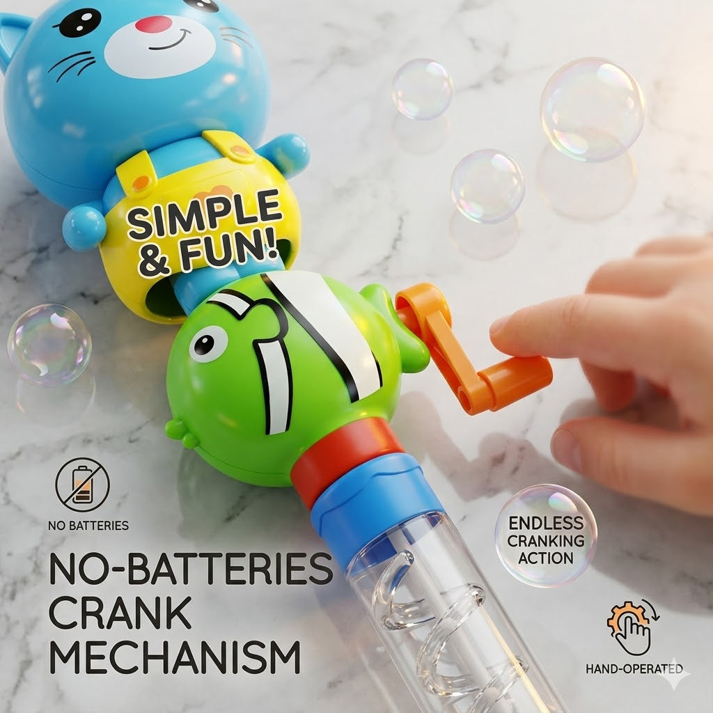 hand crank bubble blower