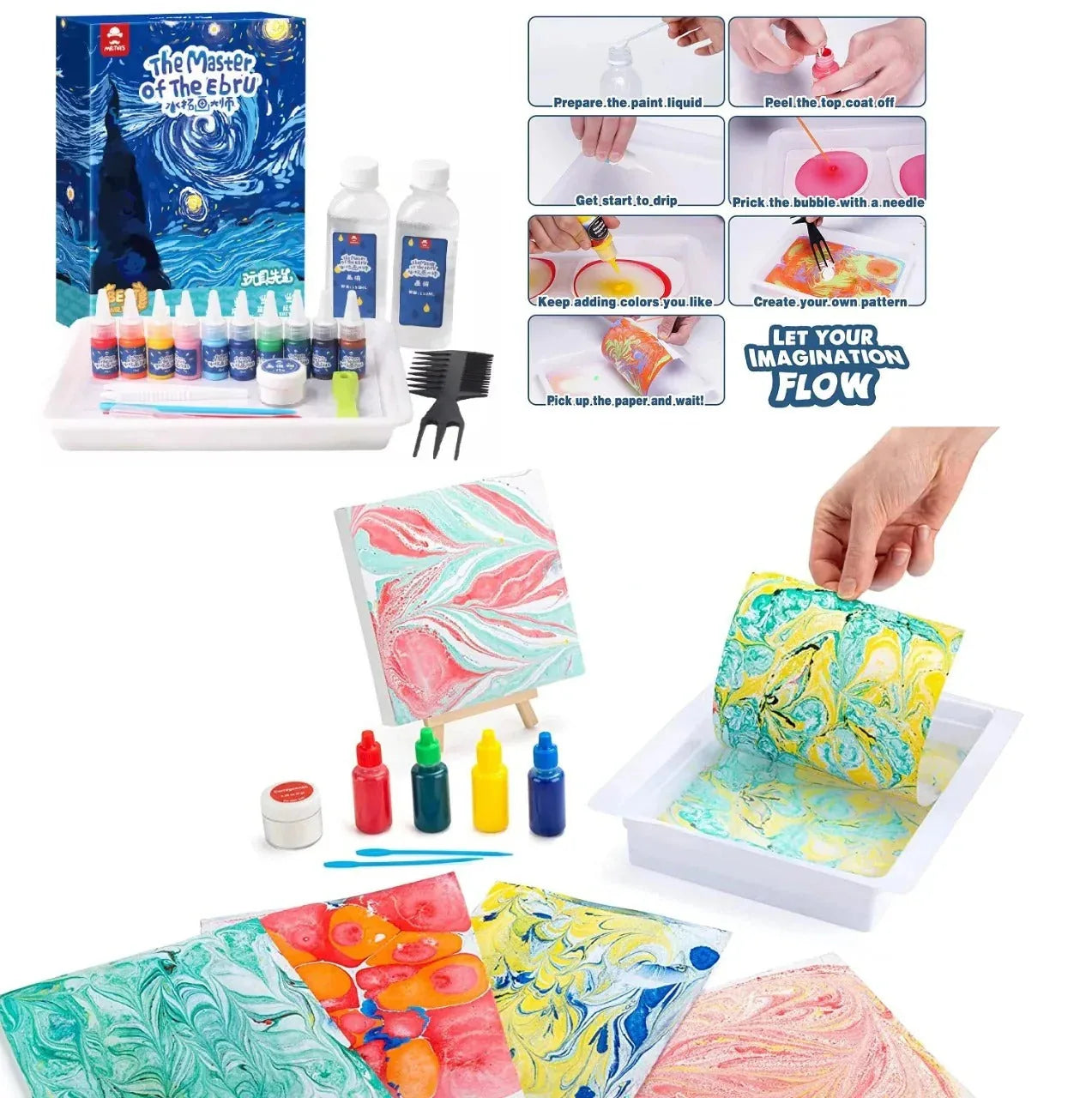 The Master of the Ebru Water Marble Painting - Big Size