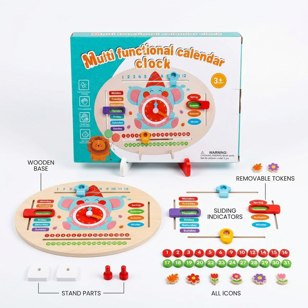 Multi-Functional Calendar Clock for Kids