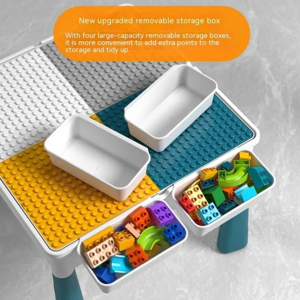 Dinosaur Building Block Table with Chair – 72 Pcs of Endless Fun!