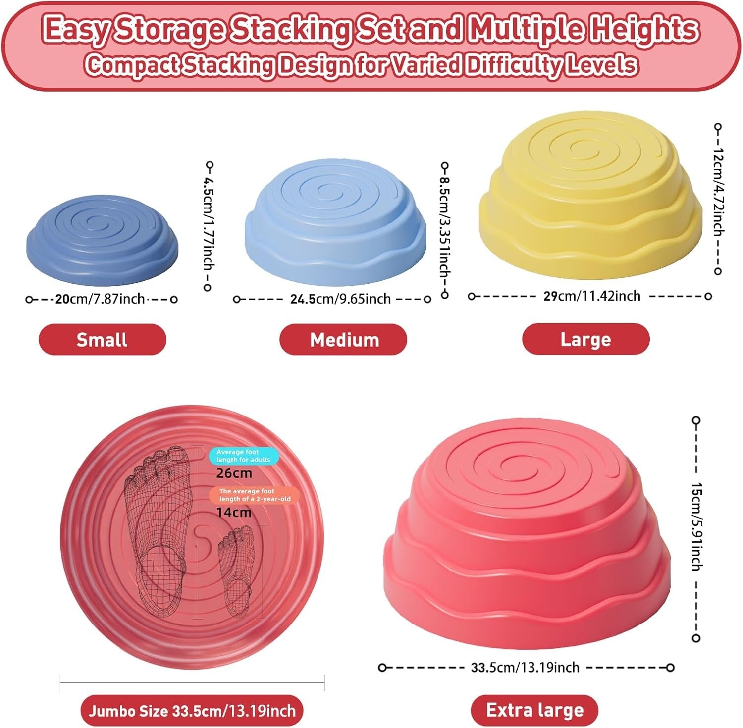 Stepping Stones for Kids Non-Slip Balance River Stones Sensory - 5 pie