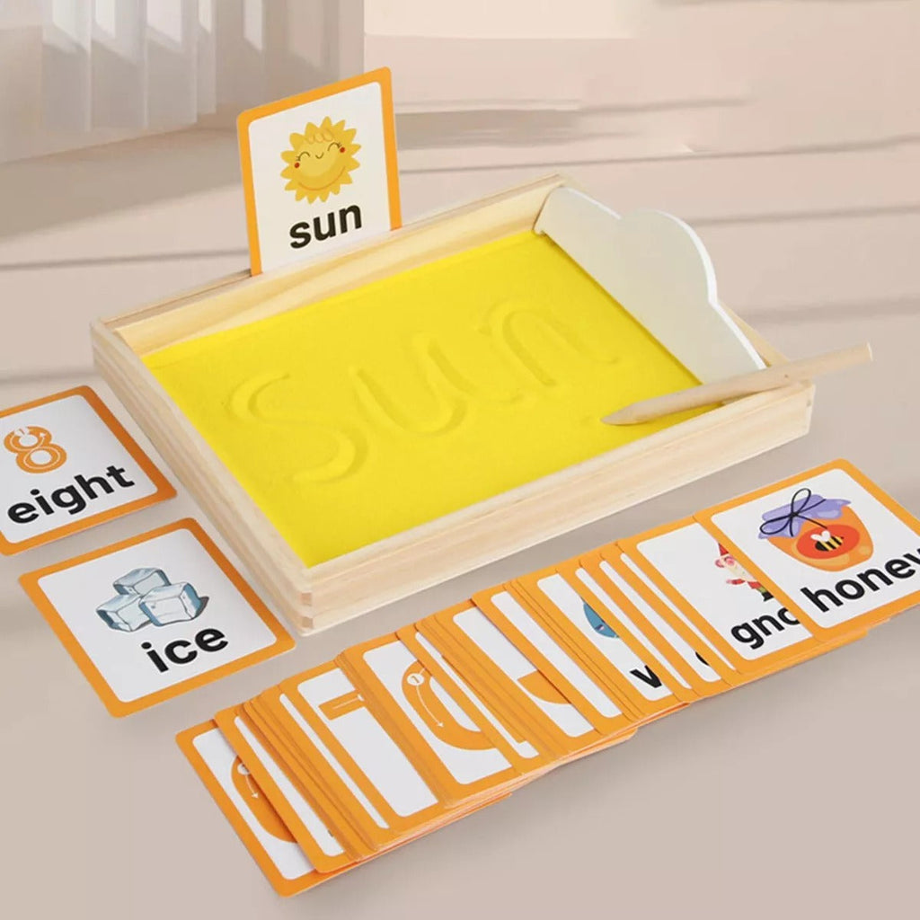 Montessori Wooden Sand Tray Tracing Preschool Kit - JustForKids