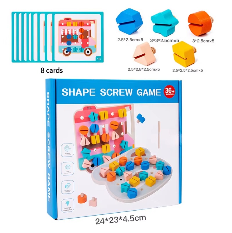 Shape Screw and Nut Combination Wooden Kit