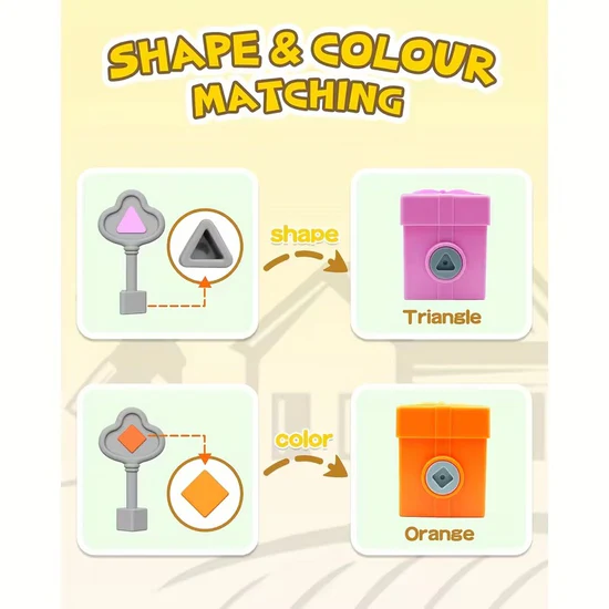Surprise Party Number Color Shape Matching Lock & Key