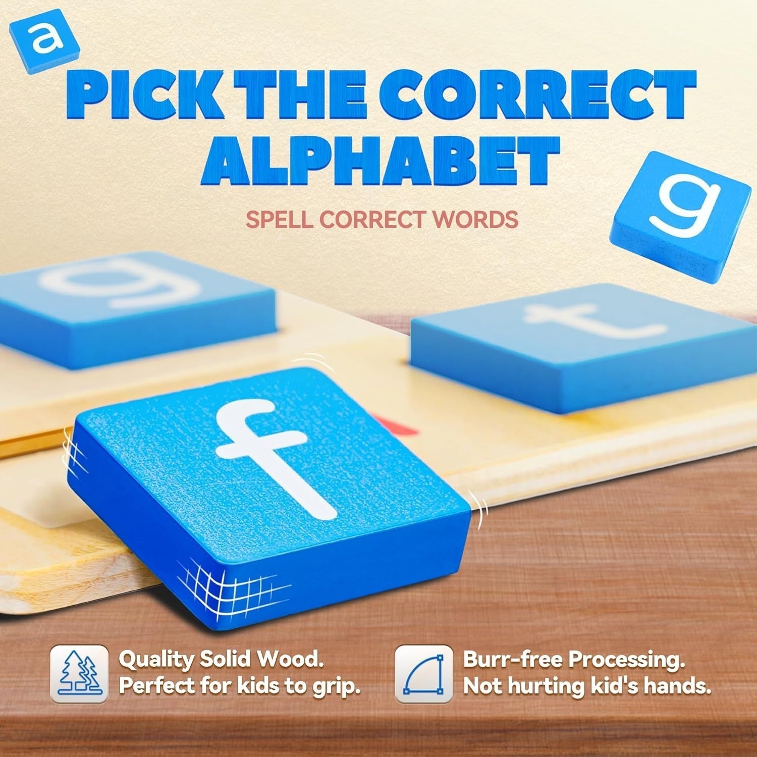 Sight Words Flash Cards Kindergarten Wooden Reading Blocks