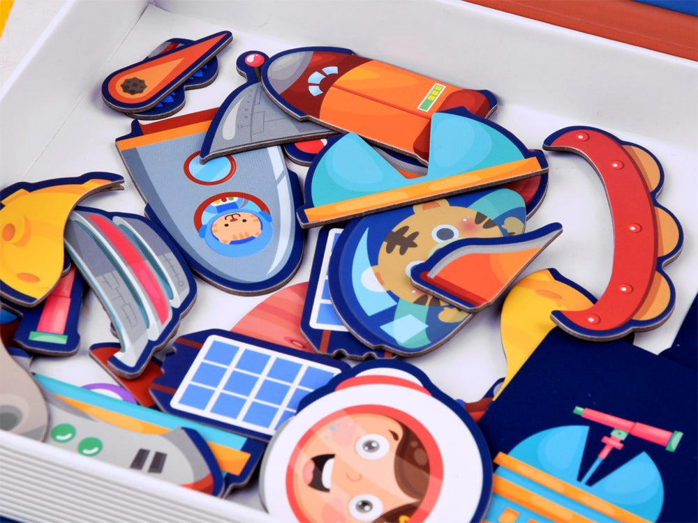 STEAM Magnetic Puzzle Book 50 pieces - Space Theme - JustForKids