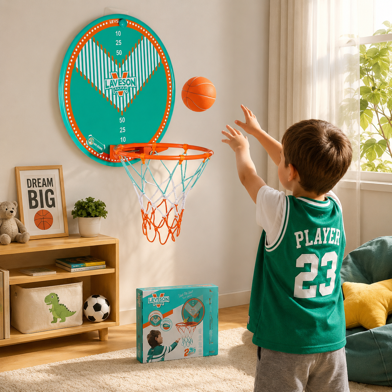 Kids Basketball & Dart Game Set – 2-in-1 Indoor Sports