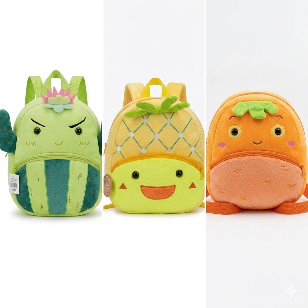 Cute Fruit Character Plush Backpack