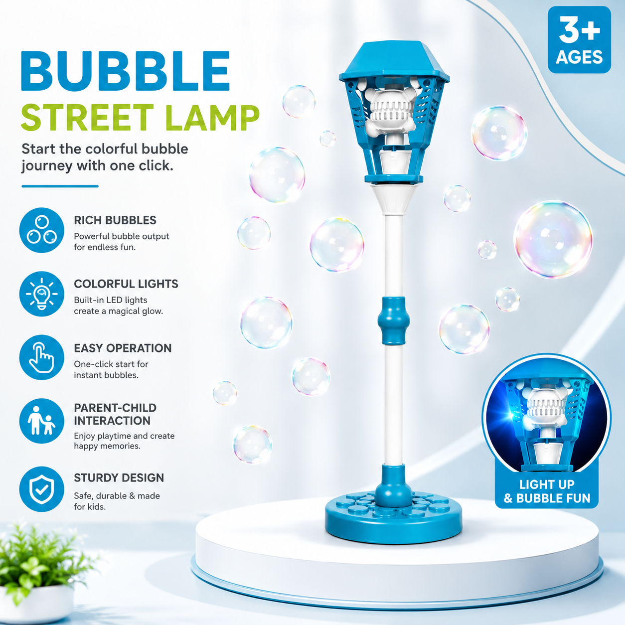 Bubble Torch Fun Garden Lamp Toy with LED Lights JustForKids