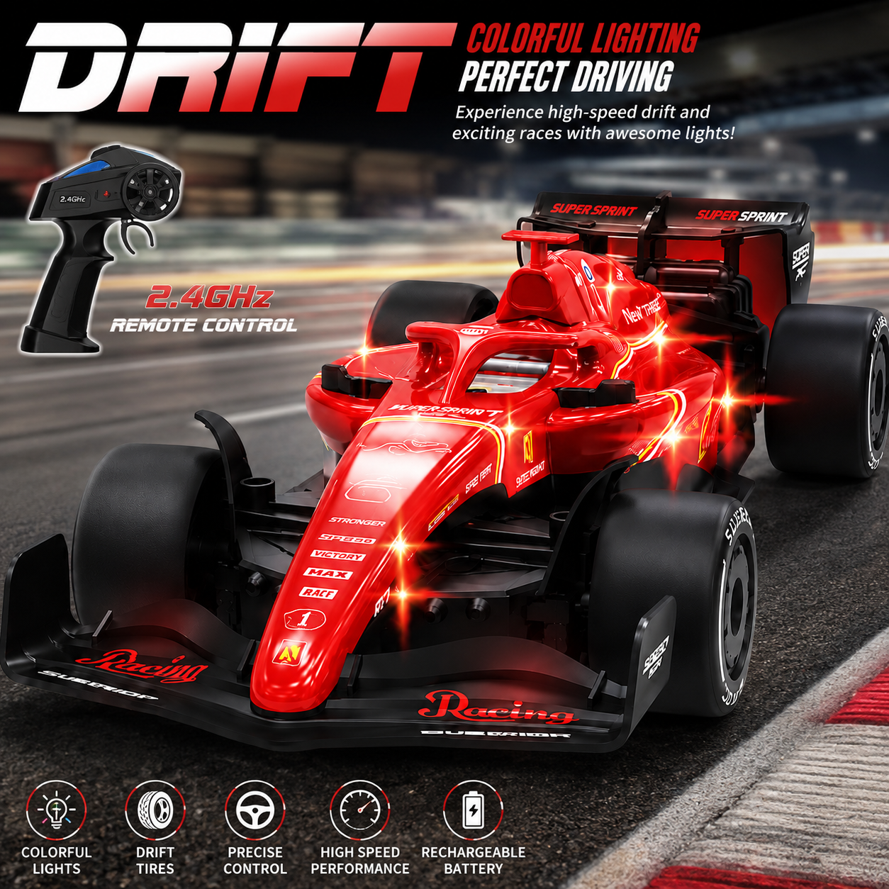 1:16 RC Drift Formula Racing Car with LED Lights