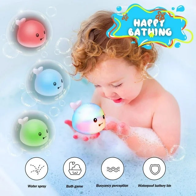 Whale Spray Water Bath LED Light Toy | Fun & Engaging Bath Time Toy - JustForKids