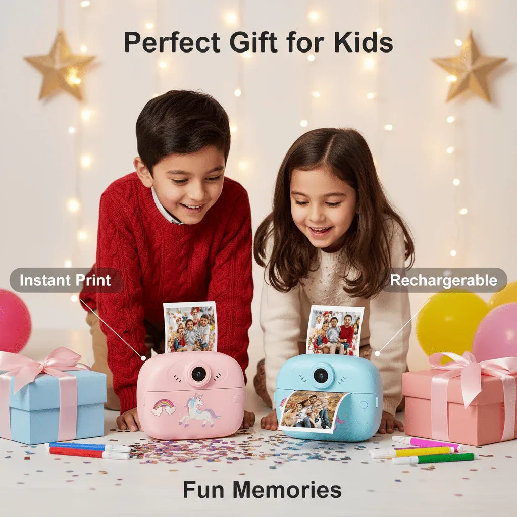 Kids Instant Print Camera (Black & White Print)