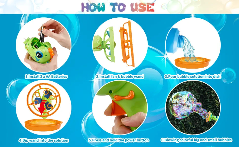 Dinosaur Bubble Gun Machine