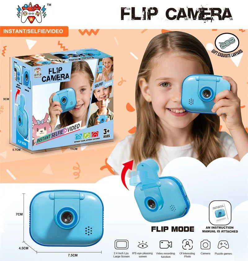 Mini Flip Camera – Instant Selfie & Video Camera for Kids