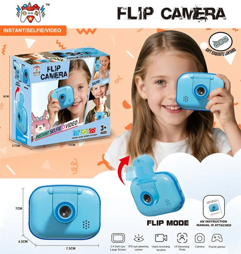 Mini Flip Camera – Instant Selfie & Video Camera for Kids