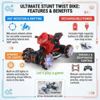 MotoGP Phantom RC Stunt Motorcycle with LED Lights
