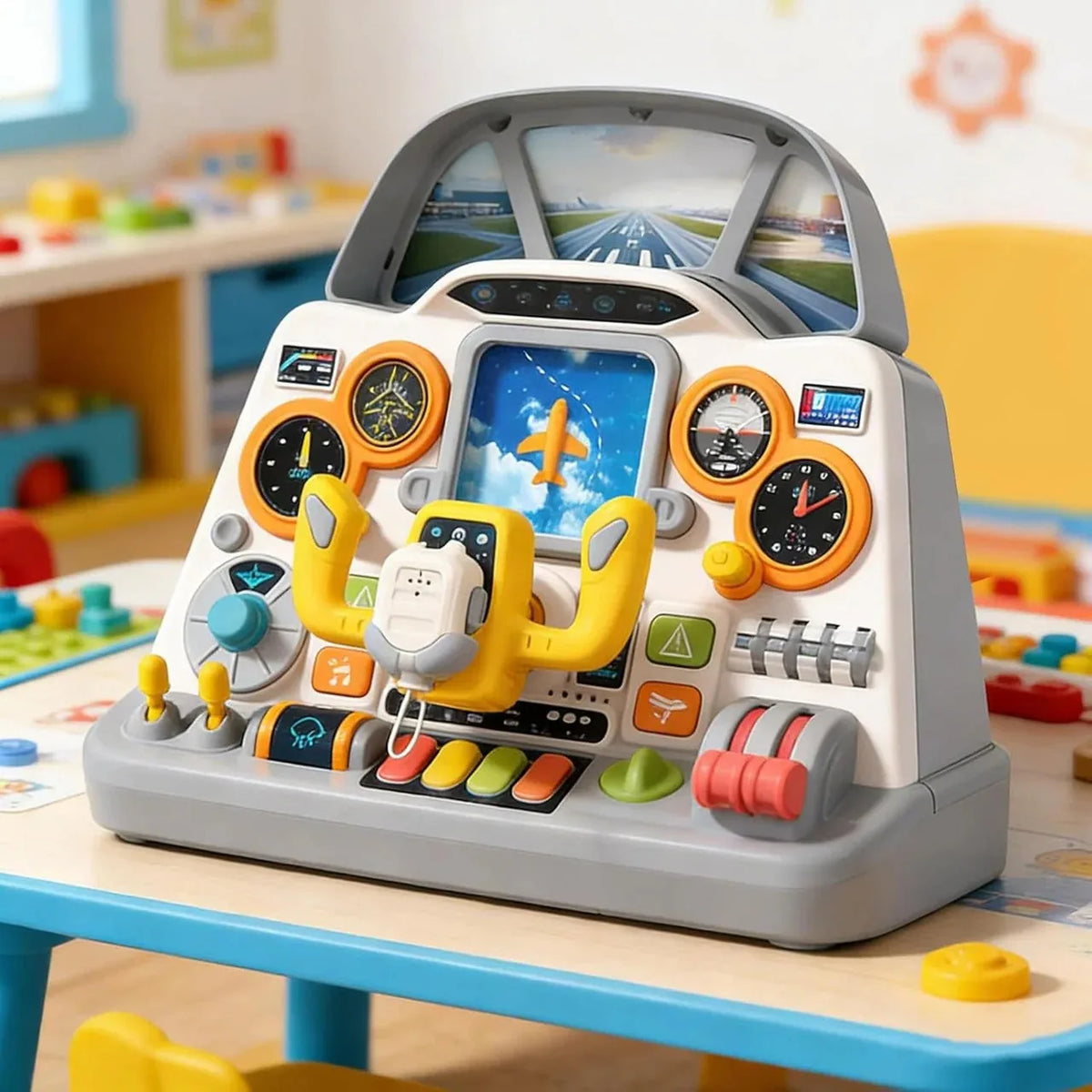Aircraft Cockpit Simulator Interactive Pilot Play Toy