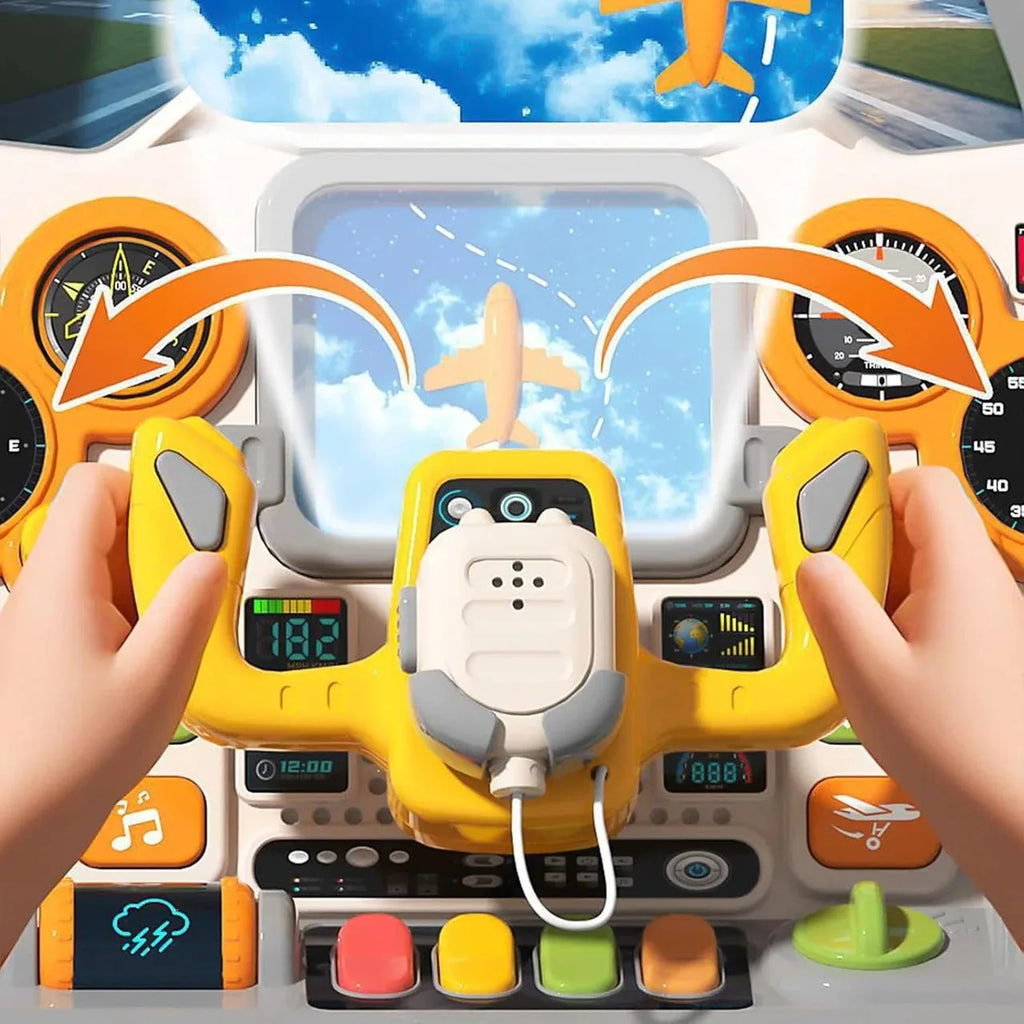 Aircraft Cockpit Simulator Interactive Pilot Play Toy