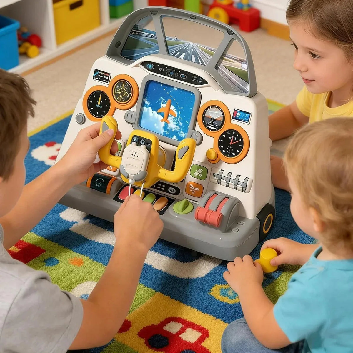 Aircraft Cockpit Simulator Interactive Pilot Play Toy