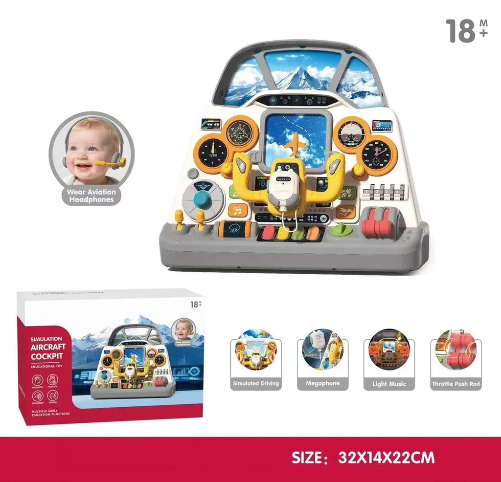 Aircraft Cockpit Simulator Interactive Pilot Play Toy