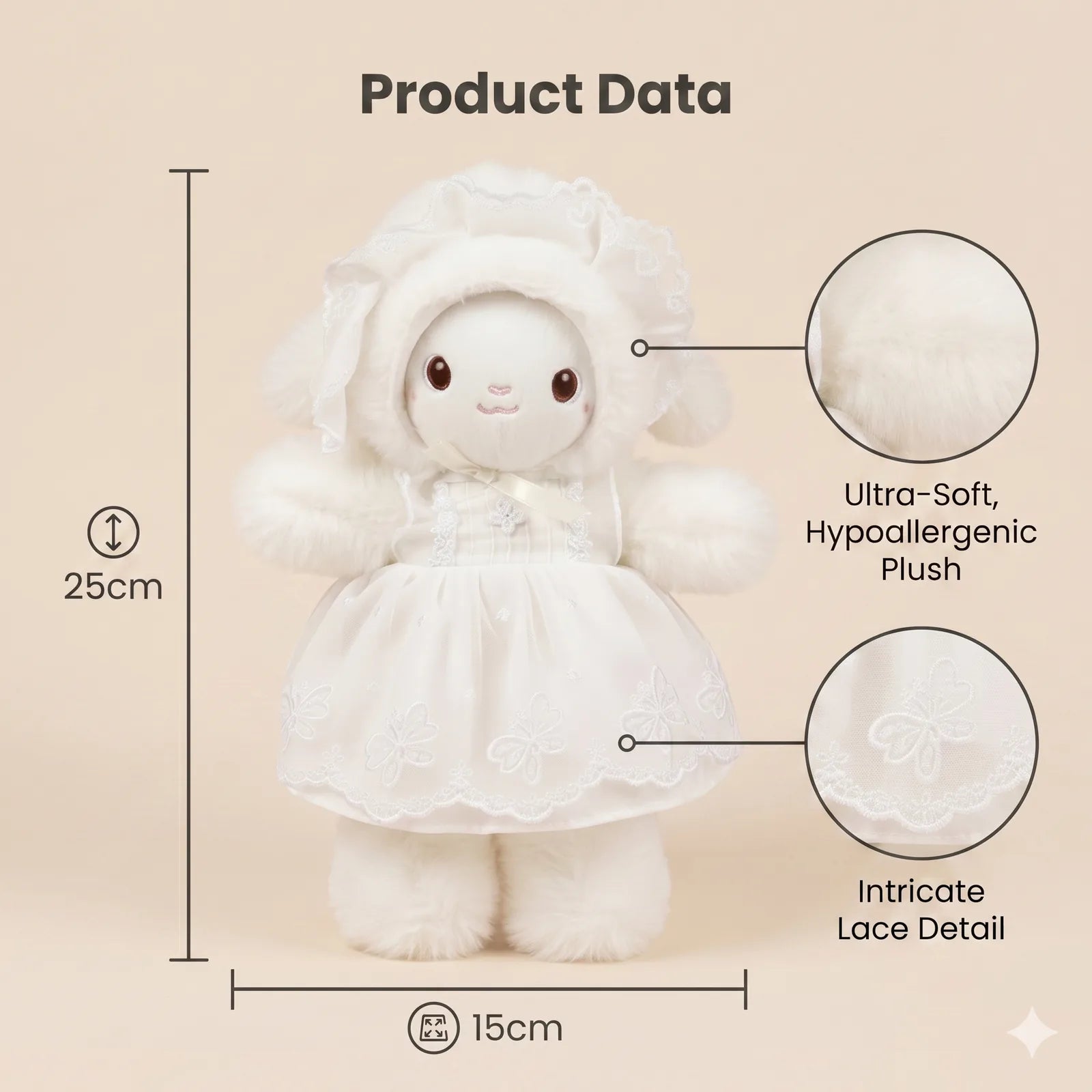 Baby Bunny Doll with Lace Dress - EID Special