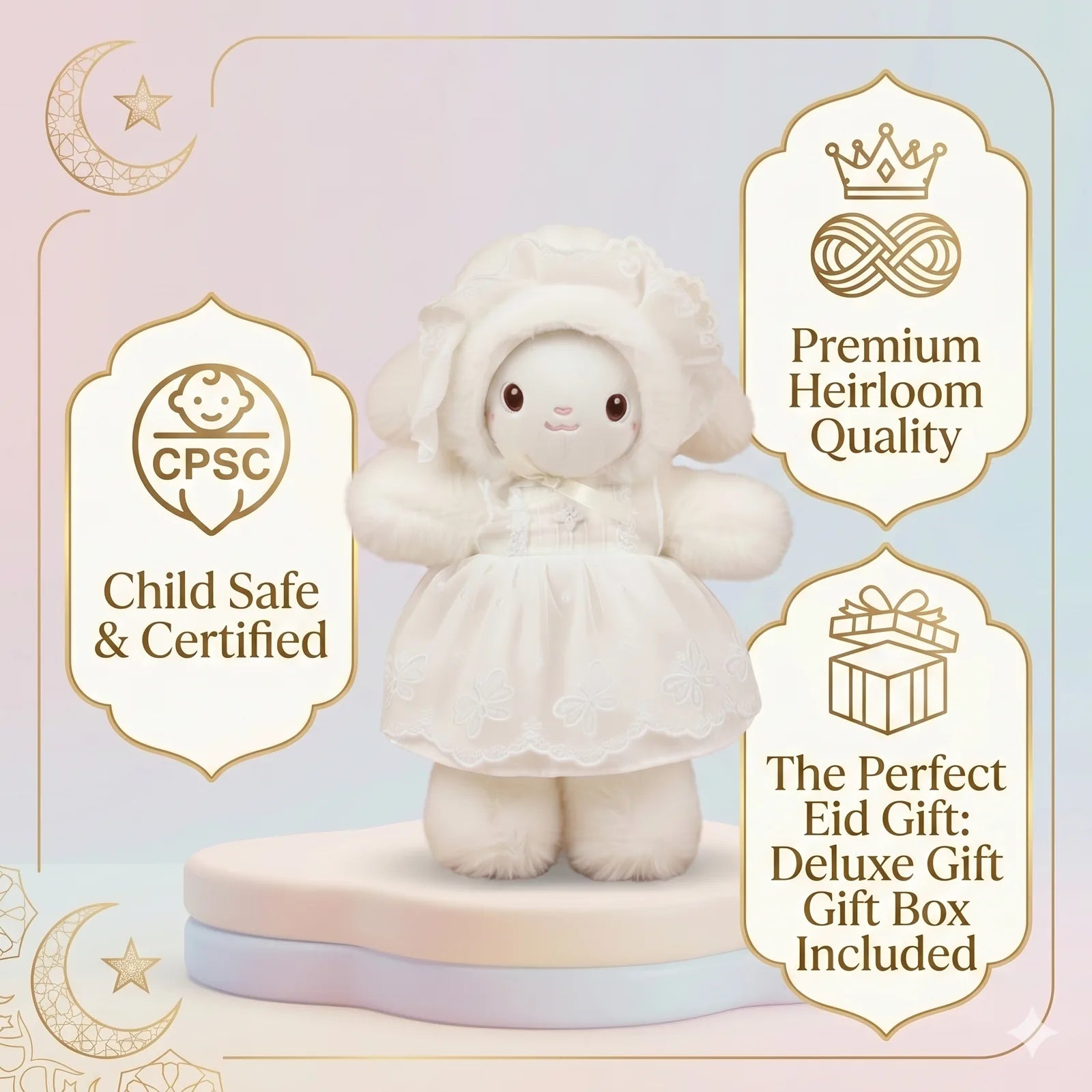 Baby Bunny Doll with Lace Dress - EID Special