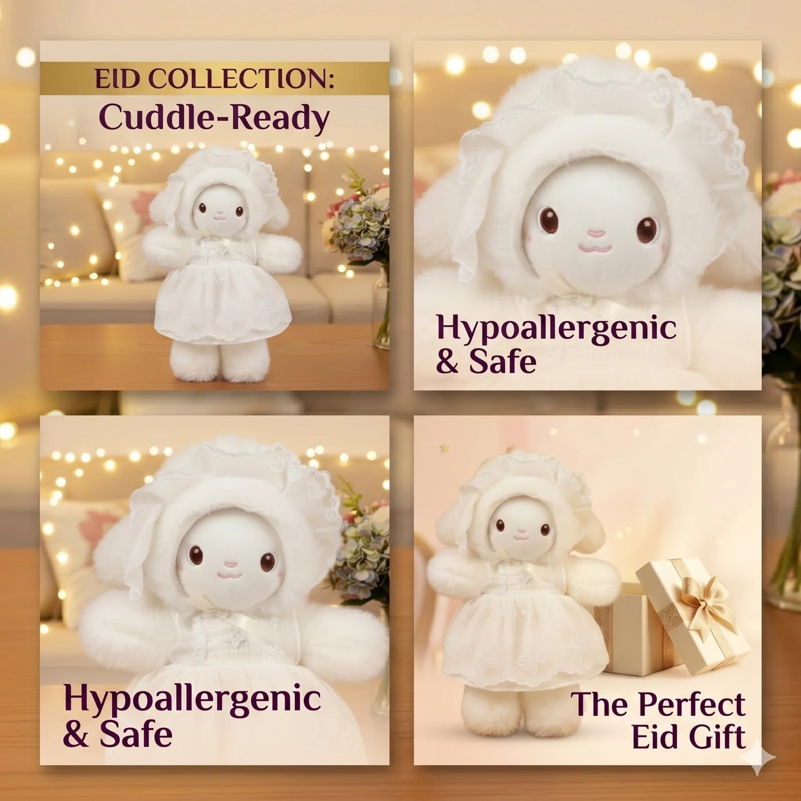 Baby Bunny Doll with Lace Dress - EID Special