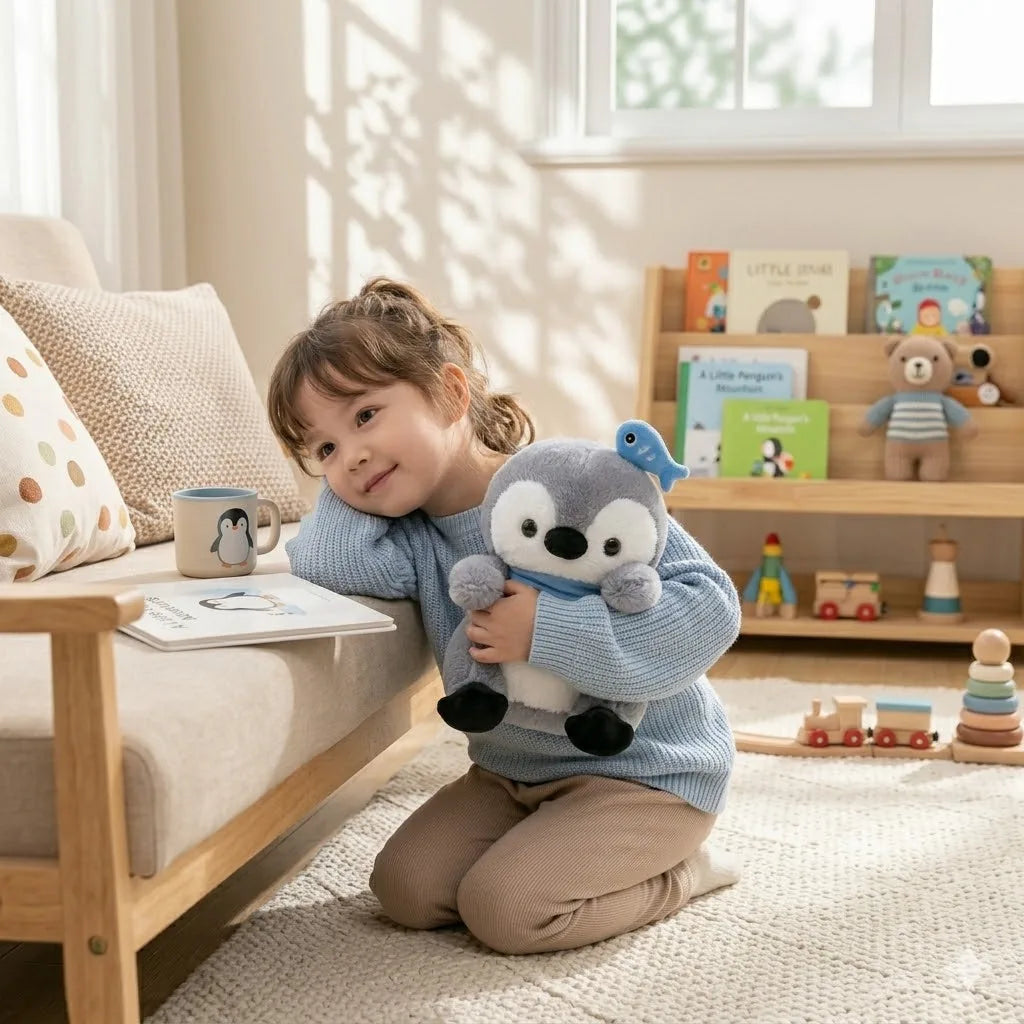 Grey Penguin Plush Soft Toy