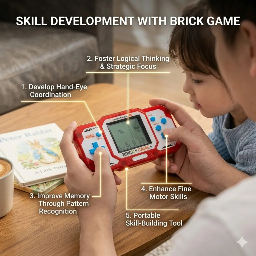 Classic Handheld Brick Puzzle Game Console