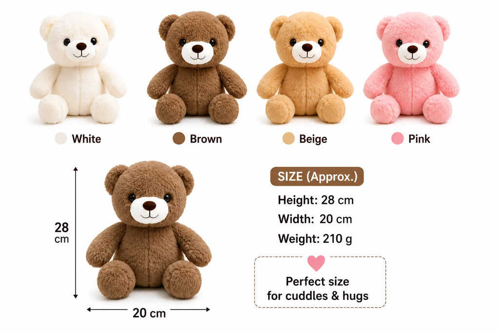 Cute Chubby Teddy Bear Plush Toy - Mini Soft Stuffed Animal Gift (10")